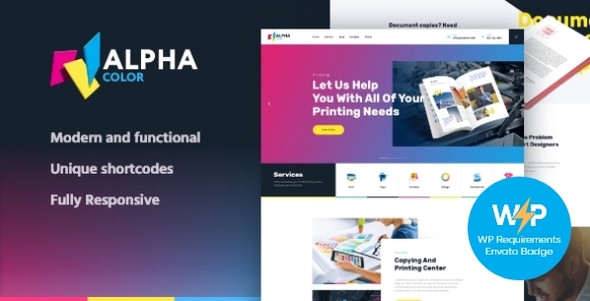 AlphaColor Type Design &amp; Printing Services WordPress Theme v1.4.8