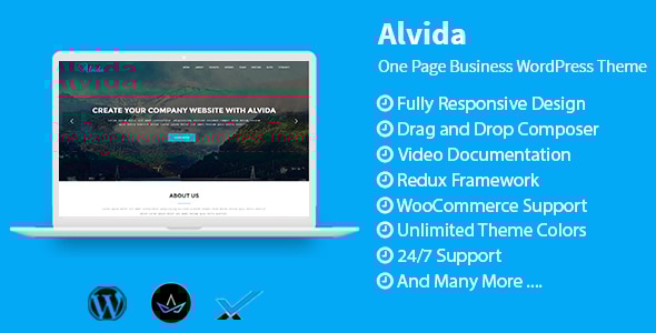 Alvida One Page Business WordPress Theme v1.3