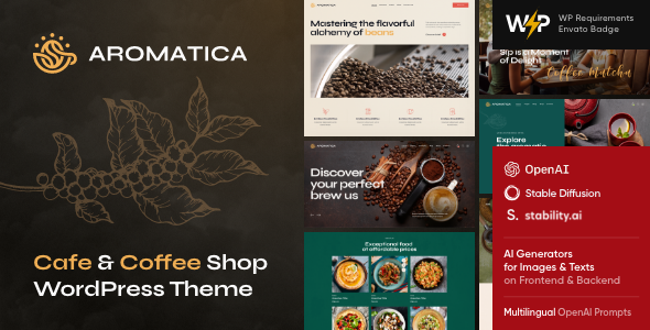 Aromatica Cafe & Coffee Shop WordPress Theme v1.2