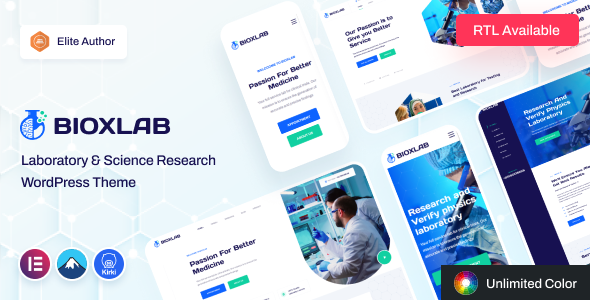 Bioxlab Laboratory &amp; Science Research WordPress Theme v1.0.7