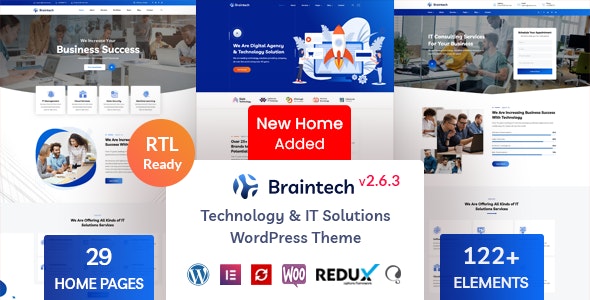 Braintech v2.6.1 - Technology &amp; IT Solutions WordPress Theme