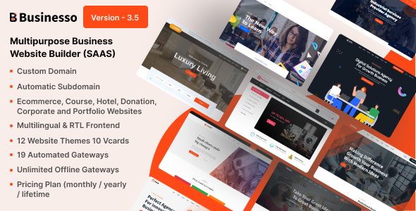 Businesso v3.4 - Business Website Builder SAAS (Multitenancy)