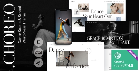 Choreo Dance Studio &amp; School WordPress Theme v1.0