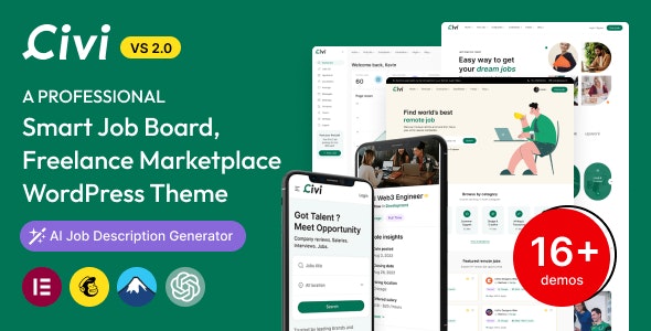 Civi v2.0.8 - Job Board WordPress Theme