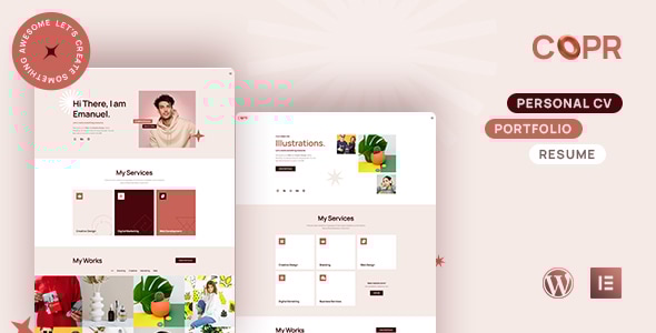 Copr - One Page Personal Portfolio, CV and Resume WordPress Theme v1.00