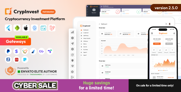 CrypInvest v2.4.0 - Cryptocurrency Investment Platform Full Solution