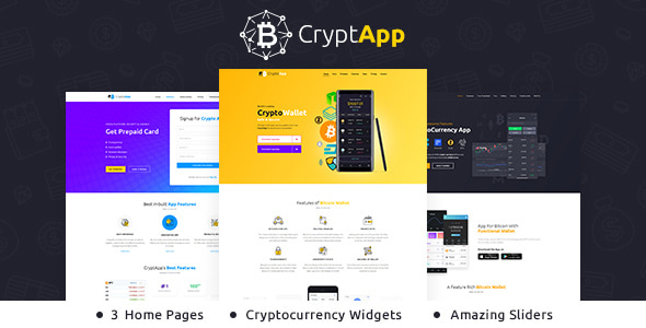CryptApp Landing Page Cryptocurrency Theme v2.8