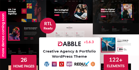 Dabble Creative Agency &amp; Portfolio WordPress Theme v1.6