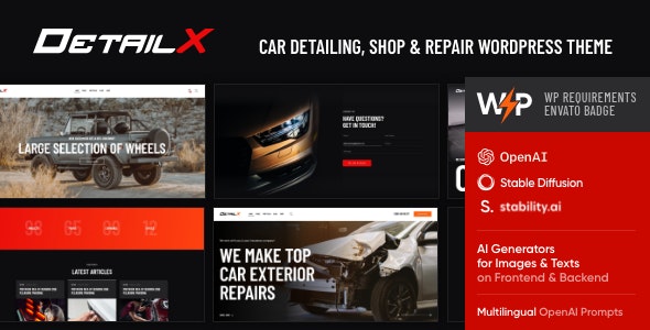 DetailX v1.8.0 - Car Detailing, Shop &amp; Repair WordPress Theme
