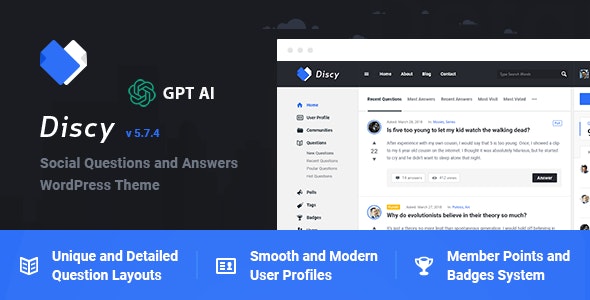 Discy v5.7.2 - Social Questions and Answers WordPress Theme