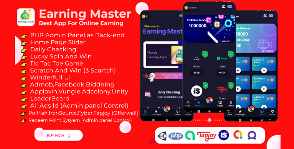 Earning Master v1.0.5 - Android Rewards Earning App With Admin Panel