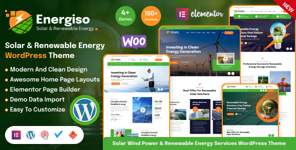 Energiso Solar &amp; Renewable Energy WordPress Theme v1.0