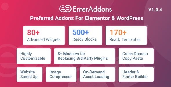 Enter Addons Pro Preferred Addons For Elementor And WordPress v1.0.4