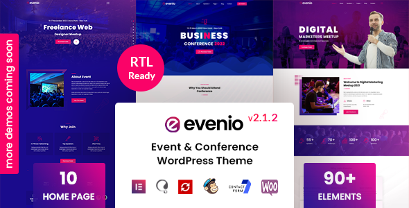 Evenio v2.0.9 - Event Conference WordPress Theme