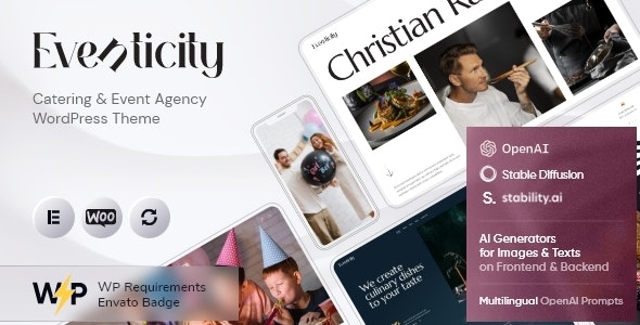 Eventicity v1.0 - Catering & Event Agency WordPress Theme