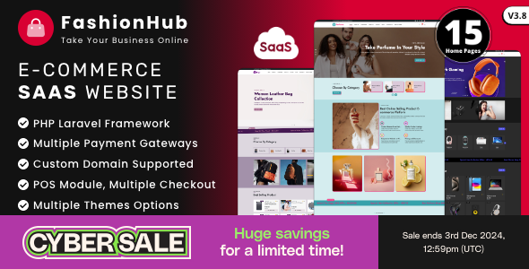 FashionHub SaaS eCommerce Website Builder For Seamless Online Business v3.4