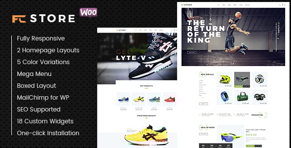 FcStore Sports, Fitness and Gym WooCommerce WordPress Theme  v1.2.12