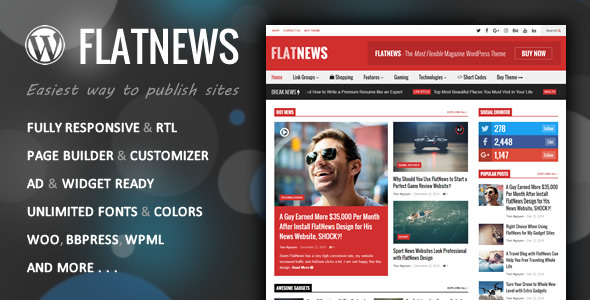 FlatNews Responsive Magazine WordPress Theme v5.8