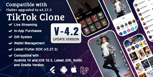 Flutter - TikTok Clone - Triller Clone & Short Video Streaming Mobile App for Android & iOS v4.1