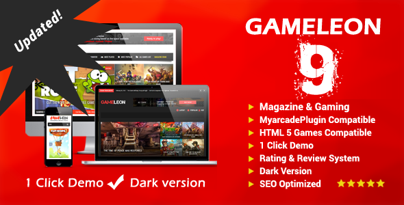 Gameleon WordPress Magazine &amp; Arcade Theme v9.6