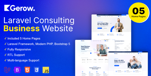 Gerow v1.6.0 - Business Consulting Laravel Script