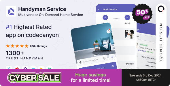 Handyman Service v11.10.0 - Flutter On-Demand Home Services App with Complete Solution