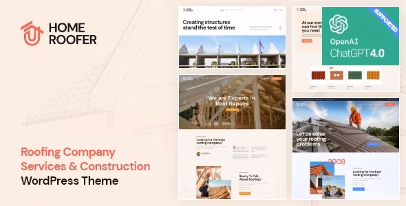 HomeRoofer Roofing Company Services & Construction WordPress Theme v2.2