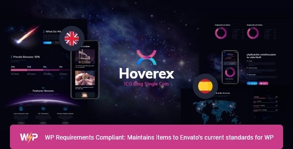 Hoverex v1.5.9 - Cryptocurrency & ICO WordPress Theme + Spanish