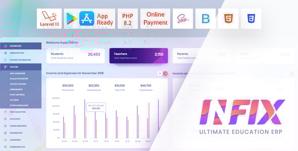 InfixEdu School Management System Software v8.2.0