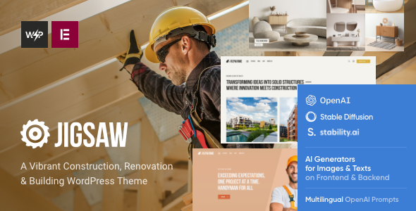Jigsaw Building &amp; Construction WordPress Theme v1.0