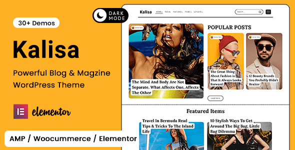 Kalisa Blog &amp; Magazine WordPress Theme v1.8