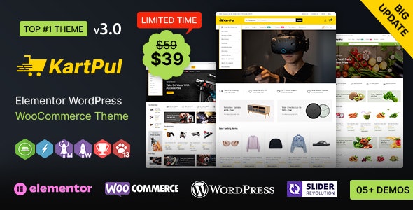 KartPul WP v3.0.1 - Elementor Multi-purpose WooCommerce Theme