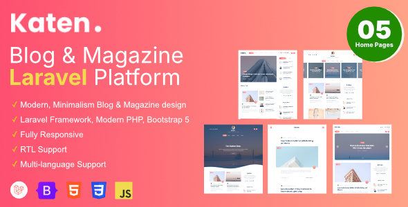 Katen v1.1.6 - Blog & Magazine Laravel Script