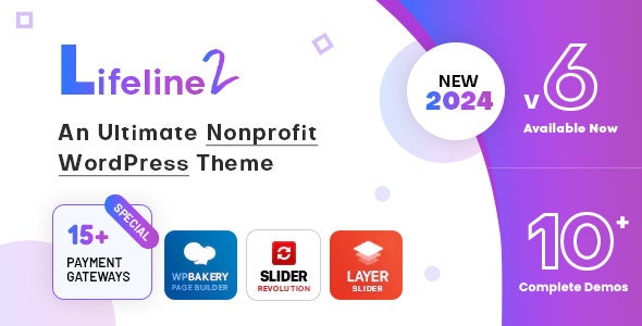 Lifeline 2 v6.6.2 - An Ultimate Nonprofit WordPress Theme for Charity, Fundraising