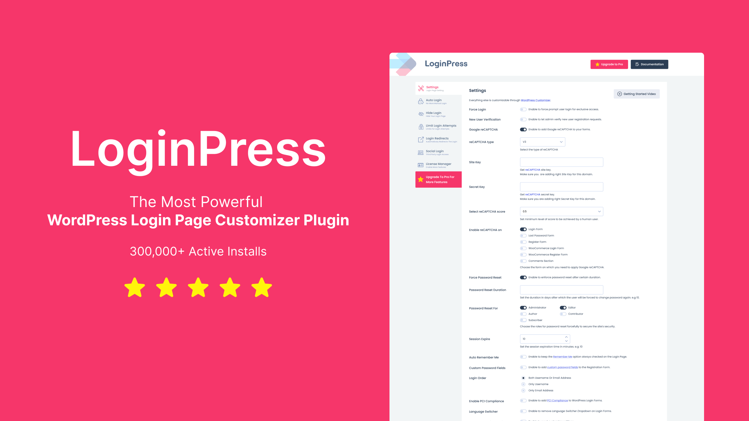 LoginPress PRO v3.1.0 + Addons