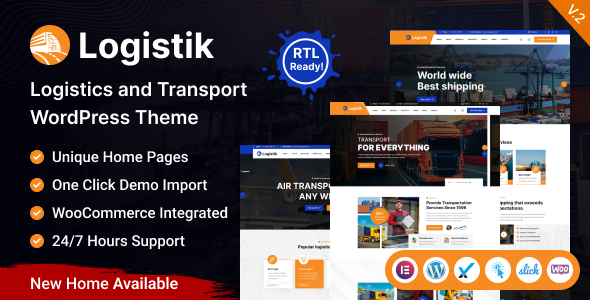 Logisk Transport &amp; Logistics Service WordPress Theme v1.0.1