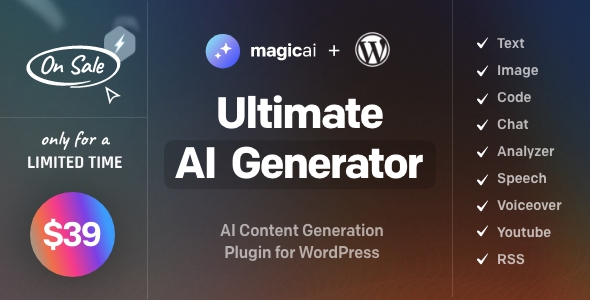 MagicAI for WordPress v1.4 - AI Text, Image, Chat, Code, and Voice Generator