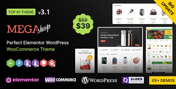 Mega Shop WP v3.0.2 - Multipurpose Elementor WooCommerce Theme