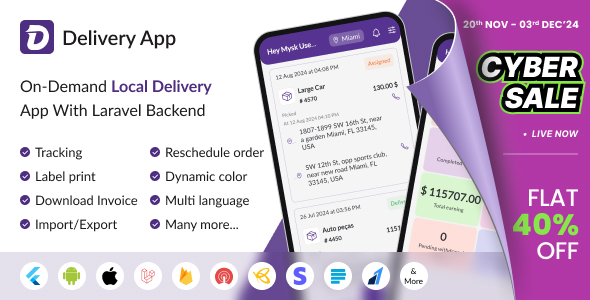 MightyDelivery - On Demand Local Delivery System Flutter App - 26 July 2024