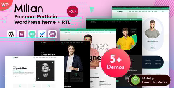 Milian v3.2 - Personal Portfolio & Online Resume CV WordPress Theme