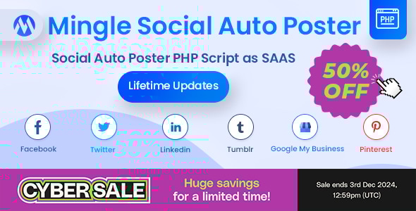 Mingle SAAS v5.4.5 - Social Auto Poster & Scheduler PHP Script