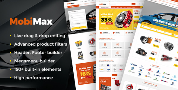 Mobimax Auto Parts WordPress Theme + WooCommerce Shop v5.6