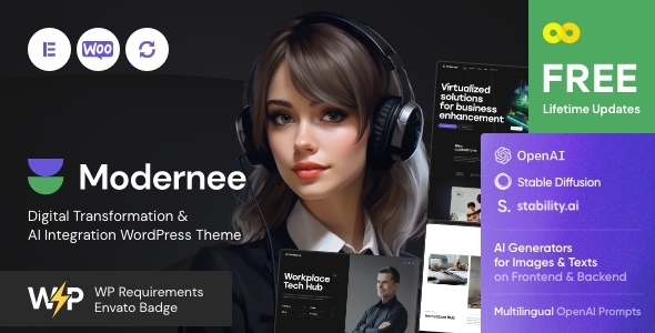 Modernee v1.0 - AI Integration & Digital Transformation WordPress Theme