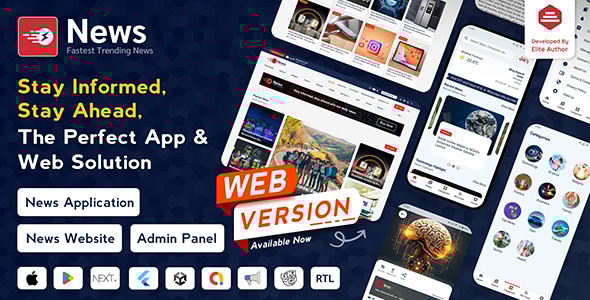 News v3.1.8 - Flutter News App for Android & iOS with Admin Panel