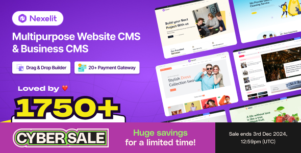 Nexelit Multipurpose Website CMS & Business CMS v3.7.0