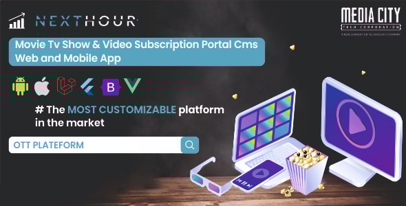 Next Hour v6.3 - Movie Tv Show & Video Subscription Portal Cms Web and Mobile App