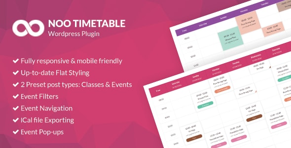 Noo Timetable Responsive Calendar & Auto Sync v2.2.0