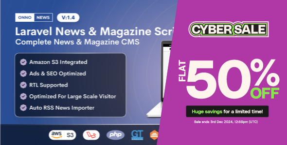 ONNO v1.4.3 - Laravel News & Magazine Script