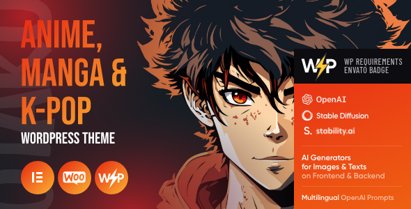 Otaku Anime, Manga & K-Pop WordPress Theme v1.2