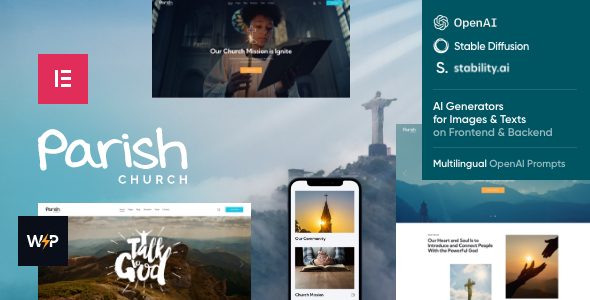 Parish Church, Religion &amp; Charity WordPress Theme v1.0
